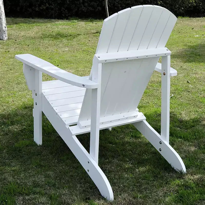 Outsunny Sedia Adirondack Extra Large, Seduta da Esterno per Braciere e Portico, Sedia a Sdraio Classica in Legno con Portabicchieri Integrato per Patio, Giardino