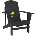 Outsunny Oversized Adirondack Chair, Outdoor Fire Pit and Porch Seating, Classic Log Lounge w/ Built-in Cupholder for Patio, Backyard