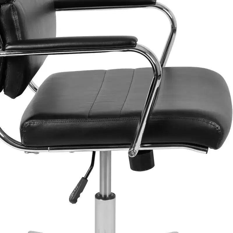 Sedia da ufficio ergonomica con schienale alto, braccioli in metallo imbottiti, sedia direzionale girevole per computer e scrivania