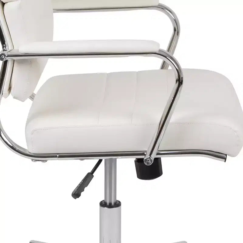 Sedia da ufficio ergonomica con schienale alto, braccioli in metallo imbottiti, sedia direzionale girevole per computer e scrivania