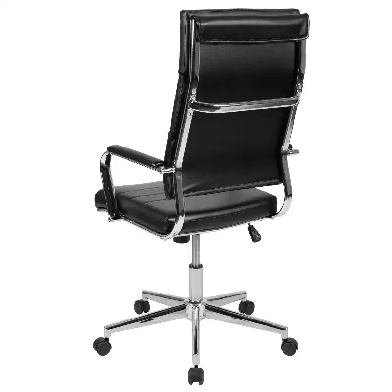 Sedia da ufficio ergonomica con schienale alto, braccioli in metallo imbottiti, sedia direzionale girevole per computer e scrivania