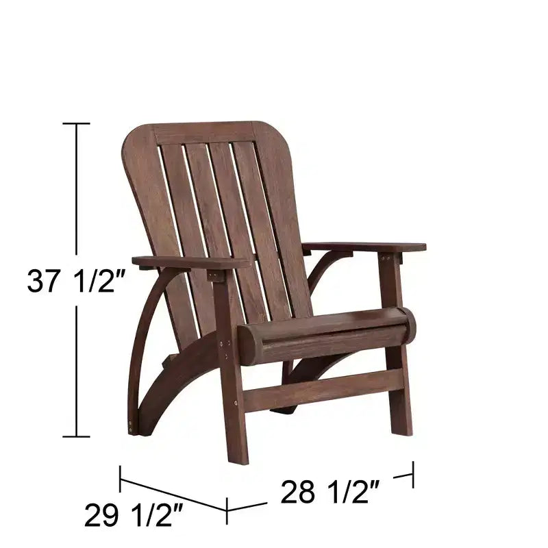 Teal Island Designs Dylan Sedie Adirondack da Esterno in Legno Scuro, Set da 2
