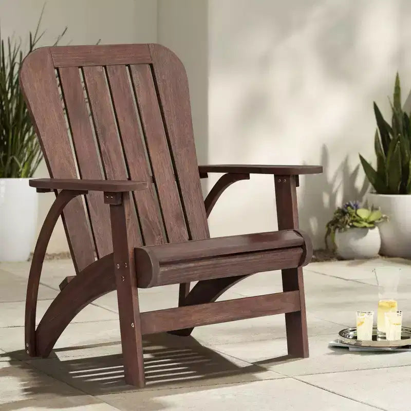 Teal Island Designs Dylan Sedie Adirondack da Esterno in Legno Scuro, Set da 2