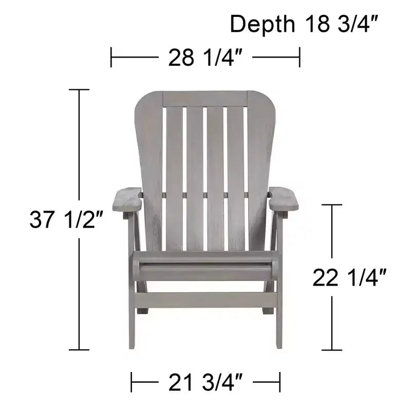 Teal Island Designs Dylan Gray Wash, Set di 2 sedie Adirondack in legno per veranda o patio