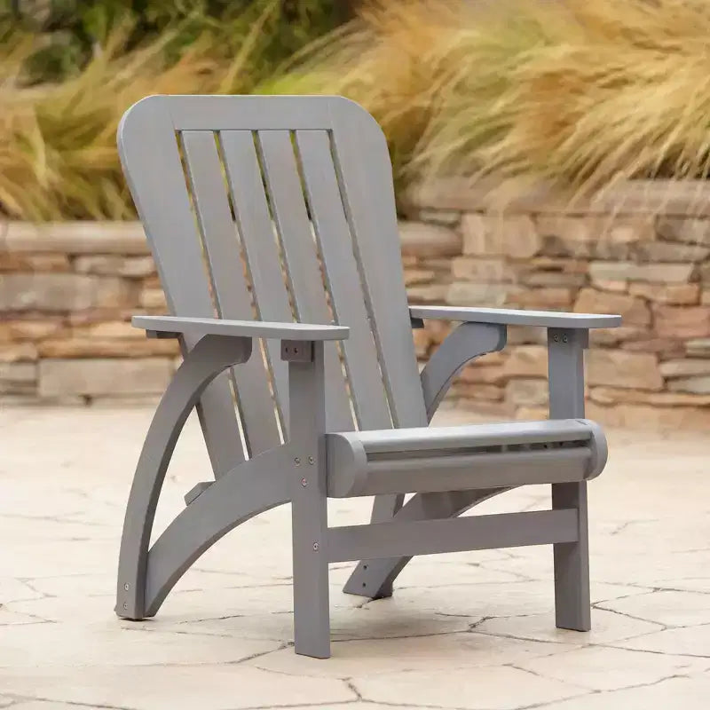 Teal Island Designs Dylan Gray Wash, Set di 2 sedie Adirondack in legno per veranda o patio