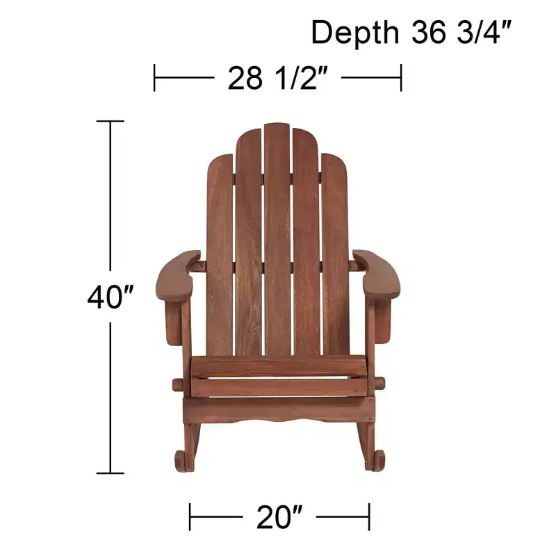 Teal Island Designs Chandler Sedie a Dondolo Adirondack Scure Naturali Set da 2
