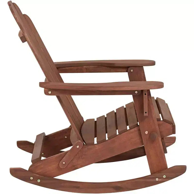 Teal Island Designs Chandler Sedie a Dondolo Adirondack Scure Naturali Set da 2