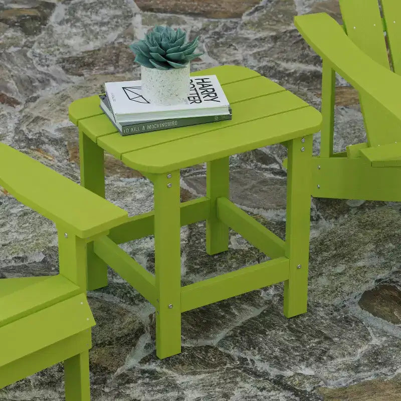 Tavolino laterale Adirondack Merrick Lane in poliresina resistente alle intemperie per interni/esterni