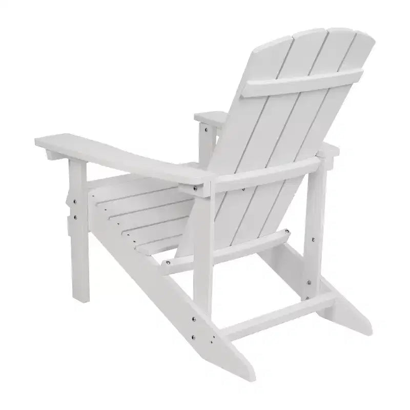 Sedia Adirondack in poliresina effetto legno per tutte le stagioni Merrick Lane, colore bianco