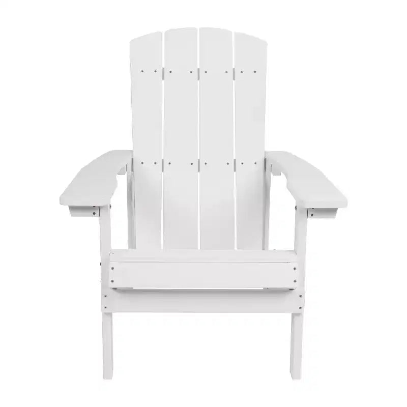 Sedia Adirondack in poliresina effetto legno per tutte le stagioni Merrick Lane, colore bianco