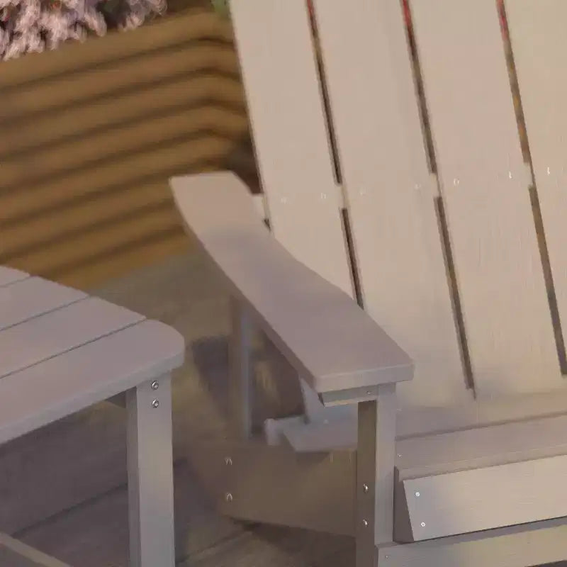 Merrick Lane Set di 2 Sedie da Esterno Adirondack per Tutte le Stagioni con Tavolino Abbinato
