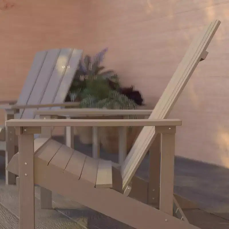 Merrick Lane Set di 2 Sedie da Esterno Adirondack per Tutte le Stagioni con Tavolino Abbinato