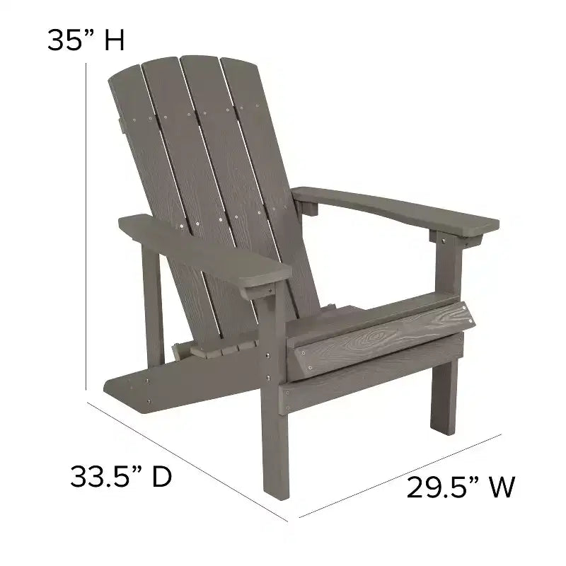 Merrick Lane Set di 2 Sedie da Esterno Adirondack per Tutte le Stagioni con Tavolino Abbinato