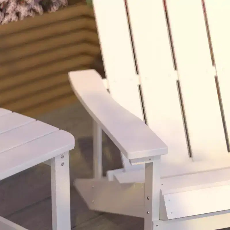 Merrick Lane Set di 2 Sedie da Esterno Adirondack per Tutte le Stagioni con Tavolino Abbinato