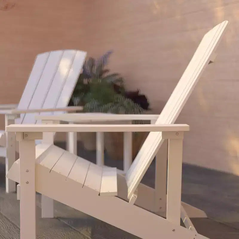 Merrick Lane Set di 2 Sedie da Esterno Adirondack per Tutte le Stagioni con Tavolino Abbinato