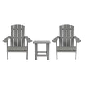 Merrick Lane Set di 2 Sedie da Esterno Adirondack per Tutte le Stagioni con Tavolino Abbinato