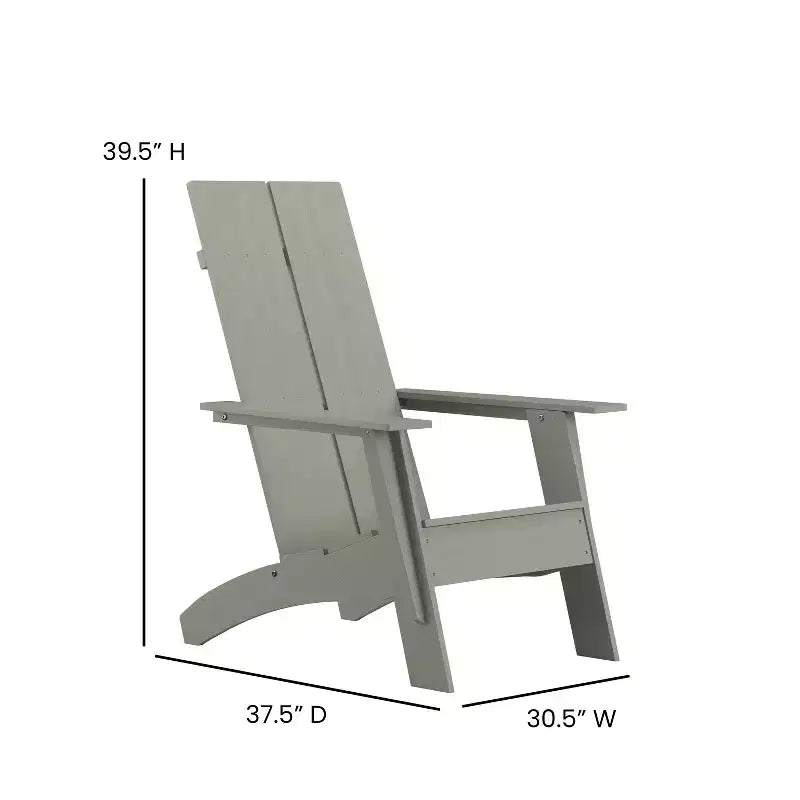 Flash Furniture Set di 2 Sedie Adirondack Sawyer Moderne in Legno di Poliresina per Tutte le Stagioni