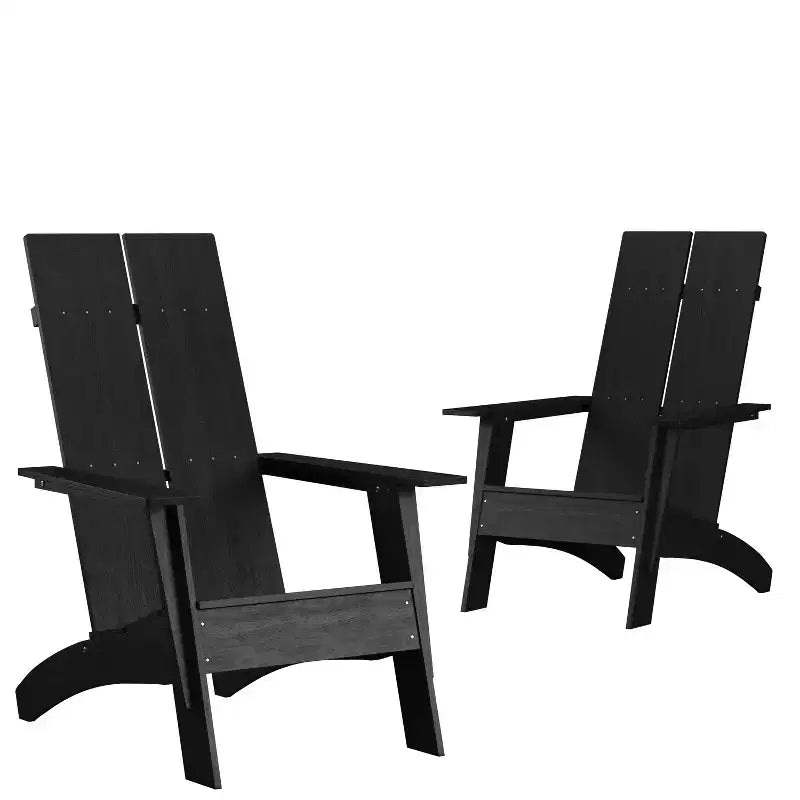 Flash Furniture Set di 2 Sedie Adirondack Sawyer Moderne in Legno di Poliresina per Tutte le Stagioni