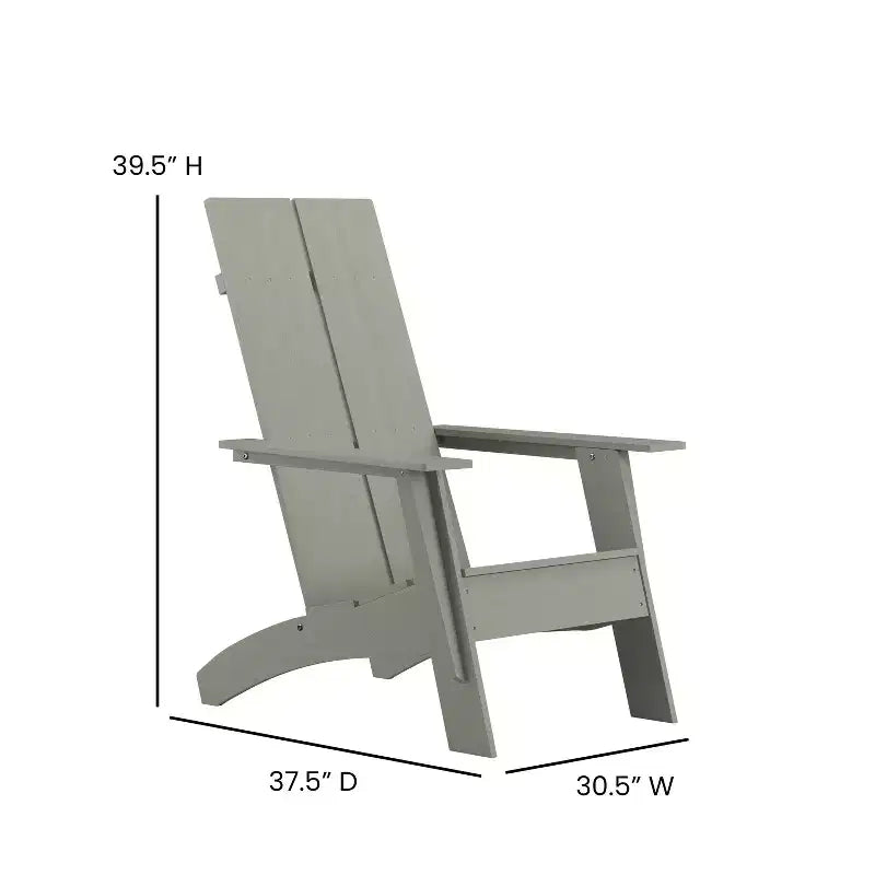 Sedia Adirondack Flash Furniture Sawyer moderna in legno di poliresina per tutte le stagioni