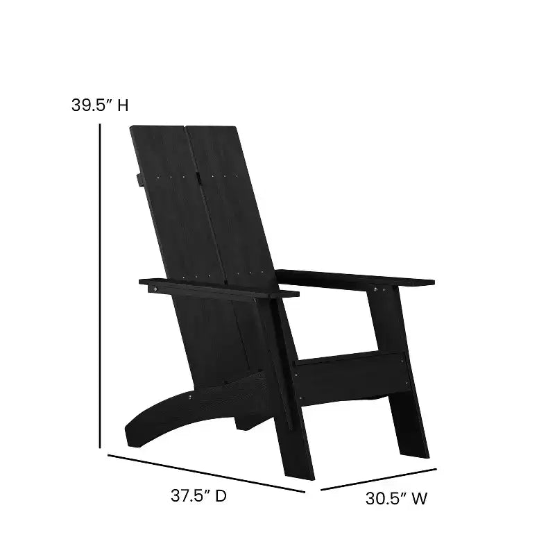 Sedia Adirondack Flash Furniture Sawyer moderna in legno di poliresina per tutte le stagioni