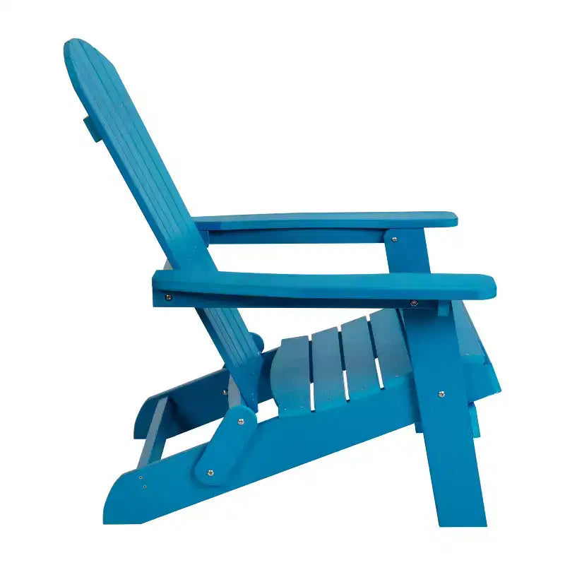 Merrick Lane Set di 4 Sedie Lounge Pieghevoli Adirondack in Poliresina - Sedia da Patio per Interni/Esterni per Tutte le Stagioni