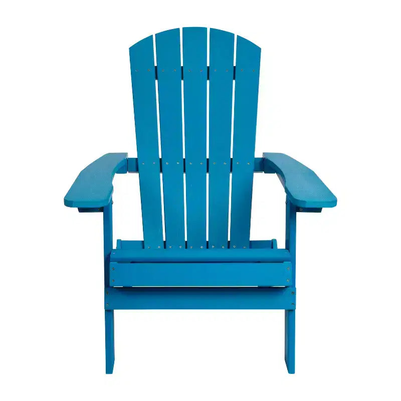 Merrick Lane Set di 4 Sedie Lounge Pieghevoli Adirondack in Poliresina - Sedia da Patio per Interni/Esterni per Tutte le Stagioni