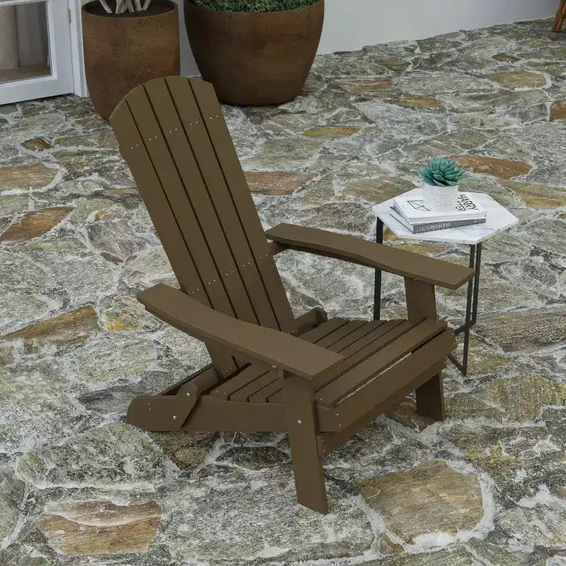 Merrick Lane Set di 4 Sedie Lounge Pieghevoli Adirondack in Poliresina - Sedia da Patio per Interni/Esterni per Tutte le Stagioni