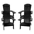 Merrick Lane Set di 4 Sedie Lounge Pieghevoli Adirondack in Poliresina - Sedia da Patio per Interni/Esterni per Tutte le Stagioni