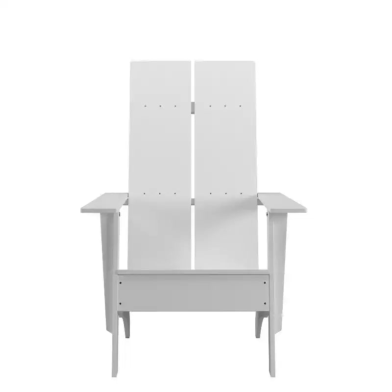 Set di 4 sedie Adirondack Merrick Lane in resina di polietilene per tutte le stagioni, design moderno