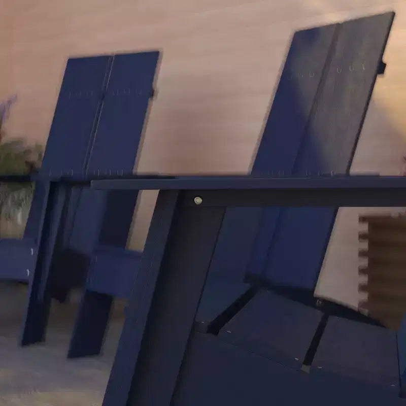 Set di 4 sedie Adirondack Merrick Lane in resina di polietilene per tutte le stagioni, design moderno