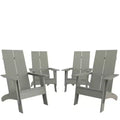 Set di 4 sedie Adirondack Merrick Lane in resina di polietilene per tutte le stagioni, design moderno