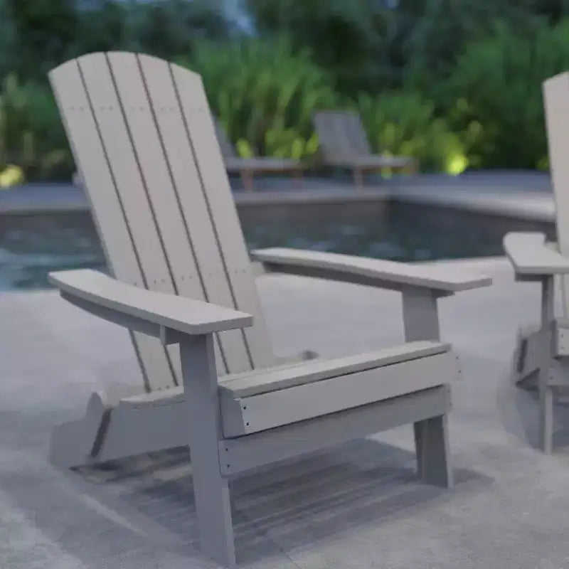 Merrick Lane Set di 2 Sedie Pieghevoli Adirondack in Poliresina - Sedia da Patio per Interni/Esterni per Tutte le Stagioni