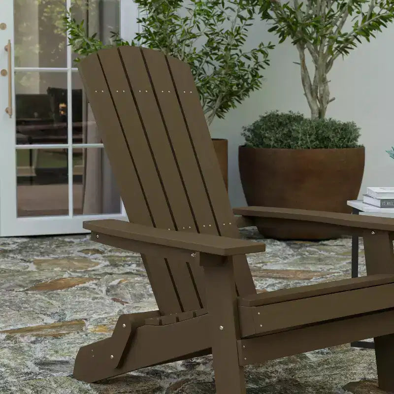 Merrick Lane Set di 2 Sedie Pieghevoli Adirondack in Poliresina - Sedia da Patio per Interni/Esterni per Tutte le Stagioni
