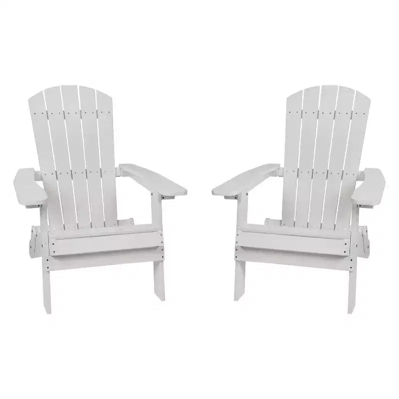 Merrick Lane Set di 2 Sedie Pieghevoli Adirondack in Poliresina - Sedia da Patio per Interni/Esterni per Tutte le Stagioni