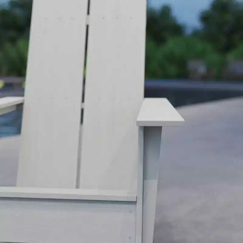 Sedia Adirondack in legno di poliresina per esterni Merrick Lane Modern 2 Slat Back