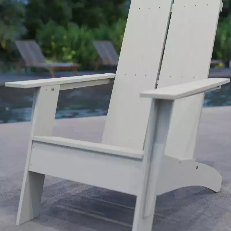 Sedia Adirondack in legno di poliresina per esterni Merrick Lane Modern 2 Slat Back