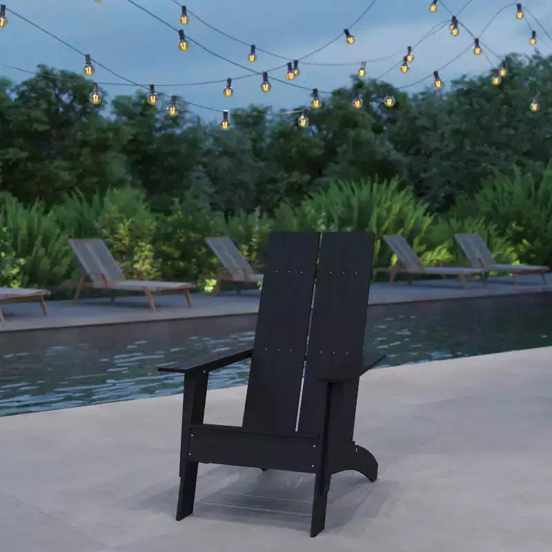 Sedia Adirondack in legno di poliresina per esterni Merrick Lane Modern 2 Slat Back