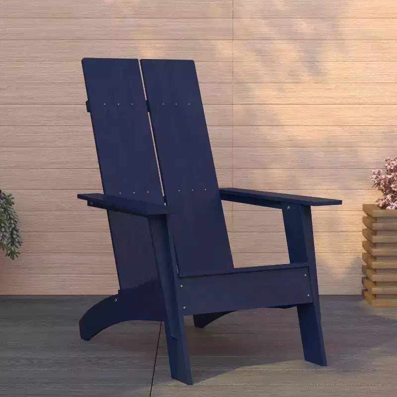 Sedia Adirondack in legno di poliresina per esterni Merrick Lane Modern 2 Slat Back