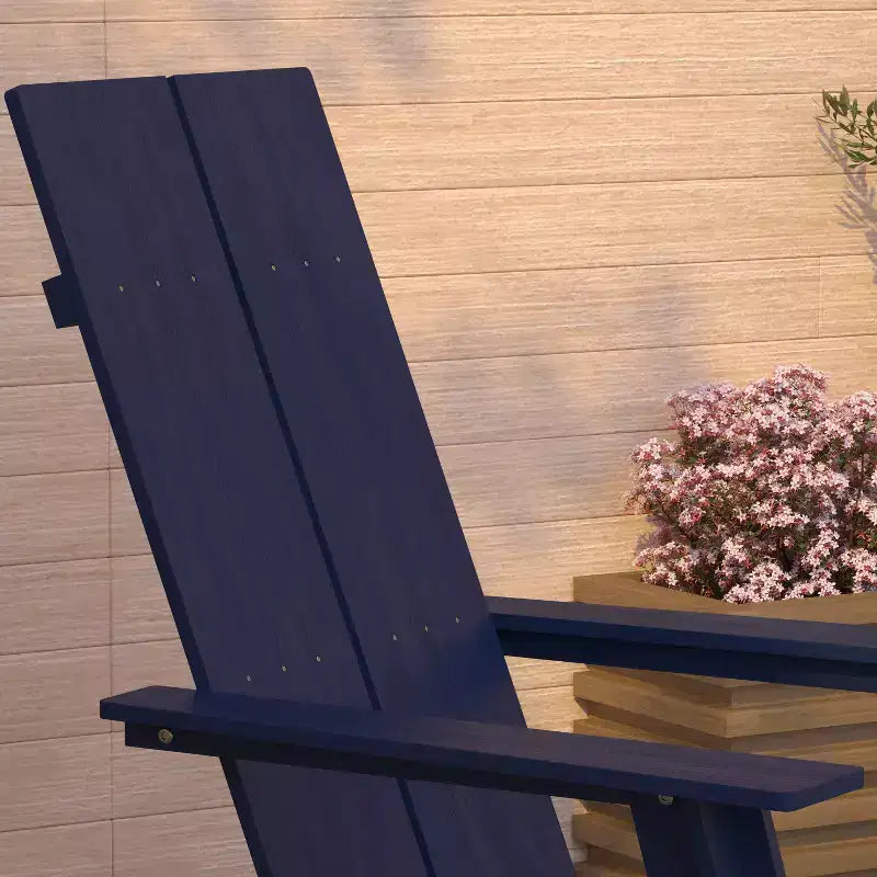 Sedia Adirondack in legno di poliresina per esterni Merrick Lane Modern 2 Slat Back