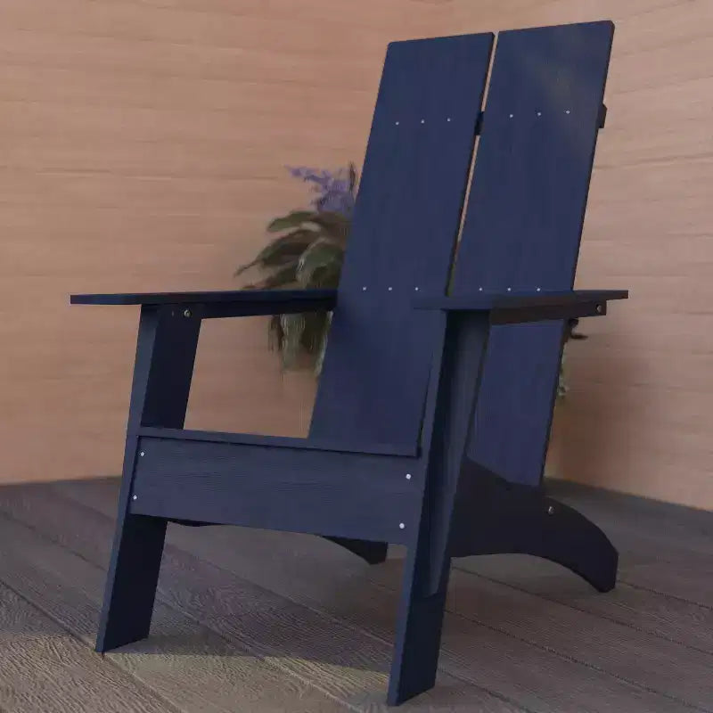Sedia Adirondack in legno di poliresina per esterni Merrick Lane Modern 2 Slat Back