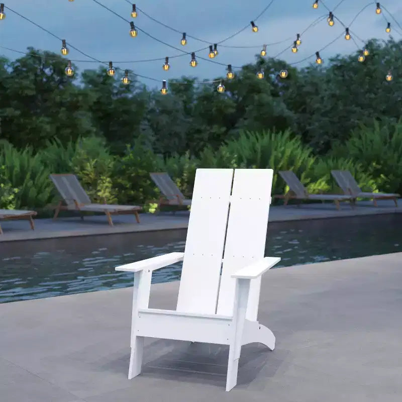 Sedia Adirondack in legno di poliresina per esterni Merrick Lane Modern 2 Slat Back