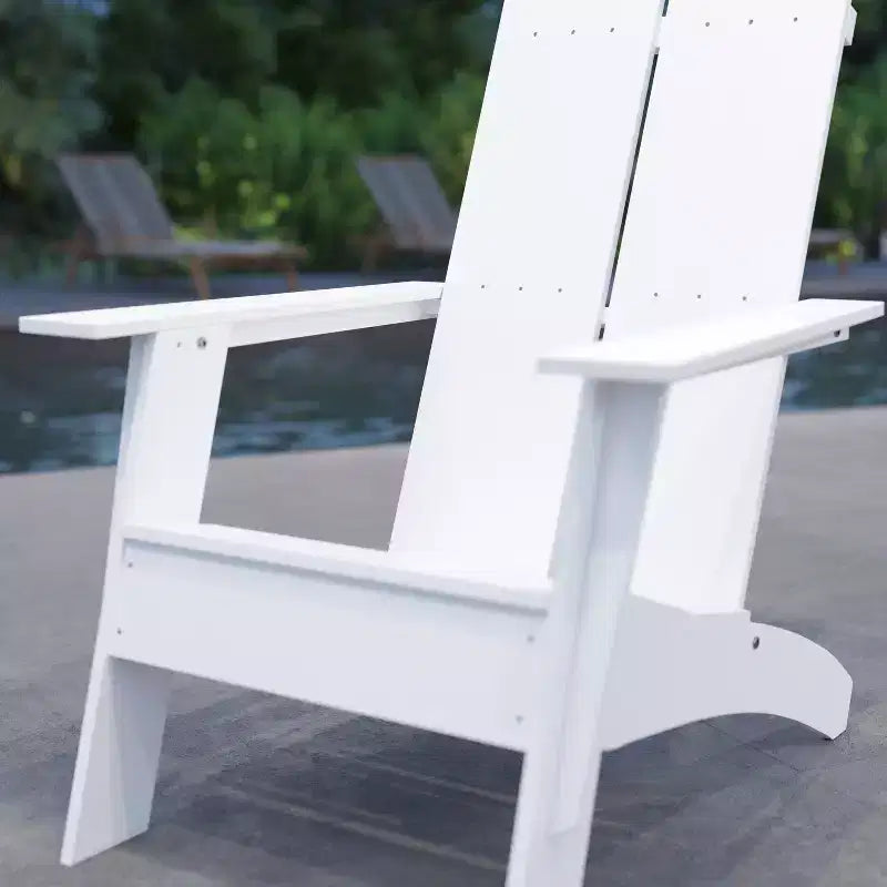 Sedia Adirondack in legno di poliresina per esterni Merrick Lane Modern 2 Slat Back