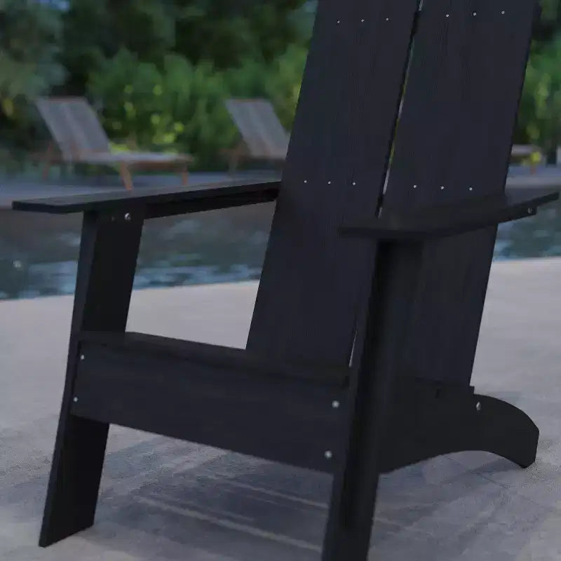 Sedia Adirondack in legno di poliresina per esterni Merrick Lane Modern 2 Slat Back