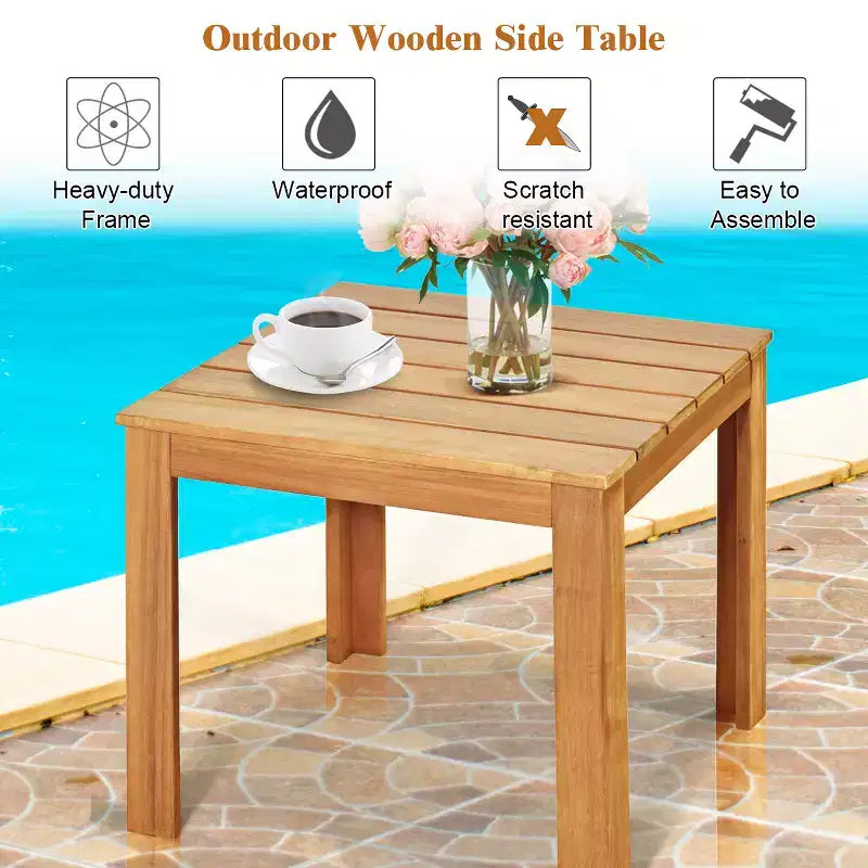 Set da 3 Mobili da Giardino per Patio, Tavolino e 2 Sedie Adirondack Costway