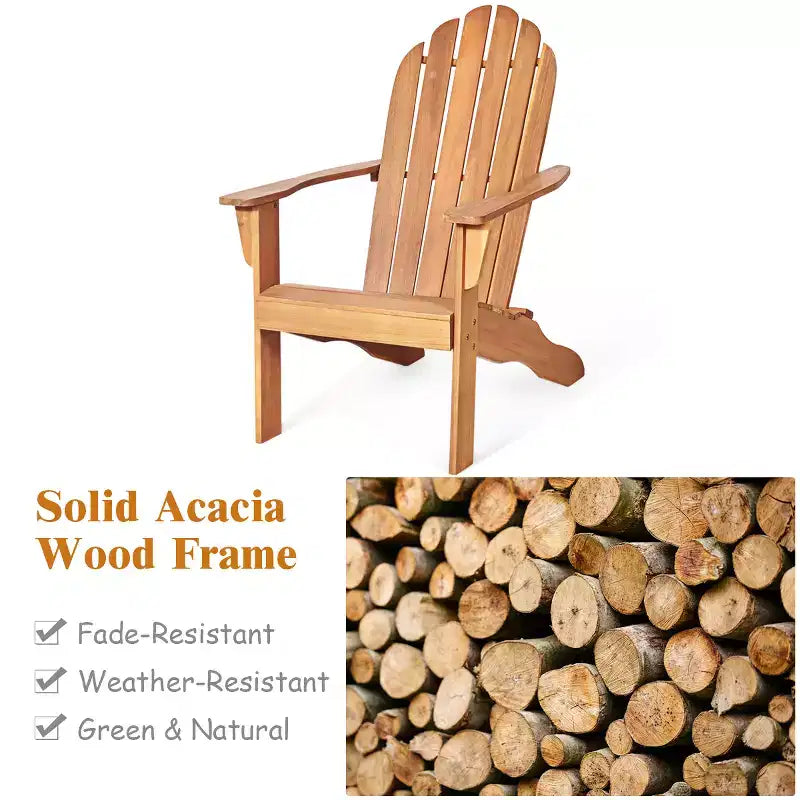 Set da 3 Mobili da Giardino per Patio, Tavolino e 2 Sedie Adirondack Costway