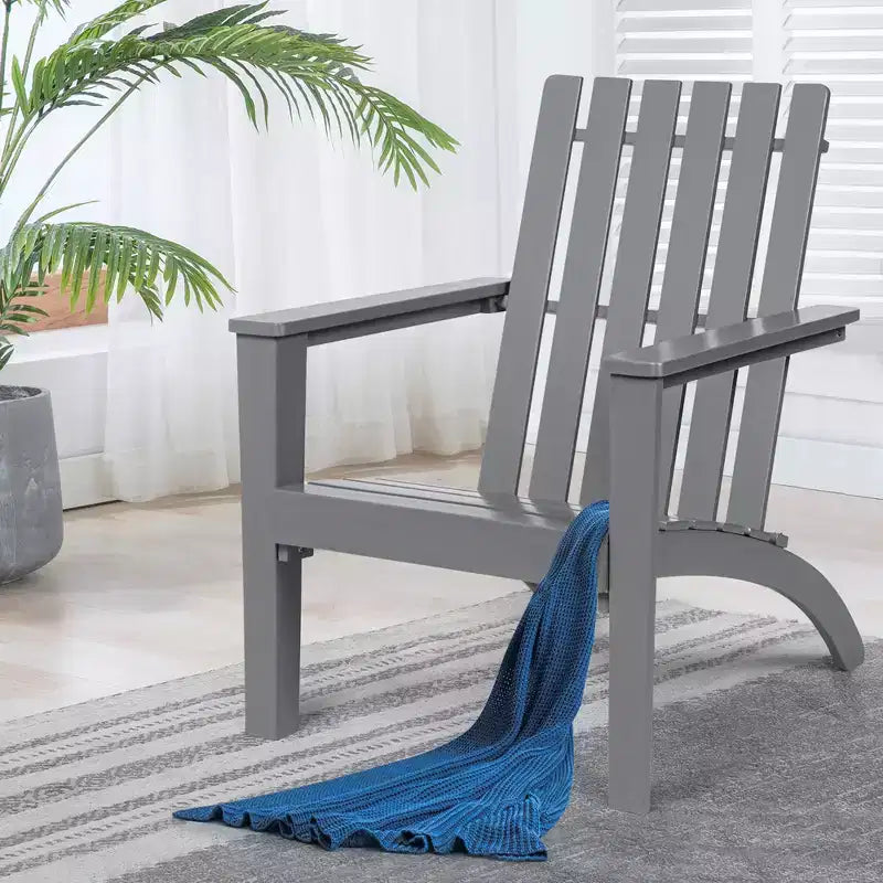 Sedia da Giardino Adirondack Costway in Legno di Acacia, con Braccioli, per Esterni Bianco\Nero\Grigio