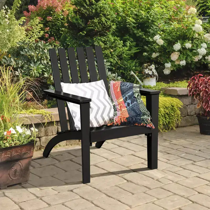 Sedia da Giardino Adirondack Costway in Legno di Acacia, con Braccioli, per Esterni Bianco\Nero\Grigio