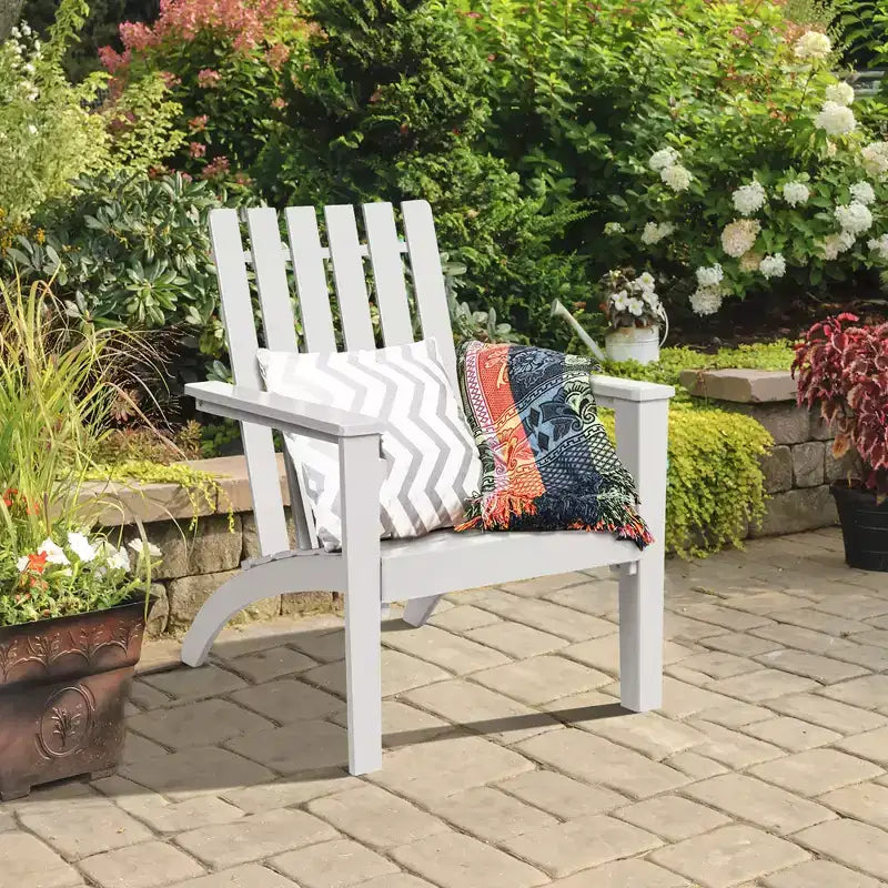 Sedia da Giardino Adirondack Costway in Legno di Acacia, con Braccioli, per Esterni Bianco\Nero\Grigio