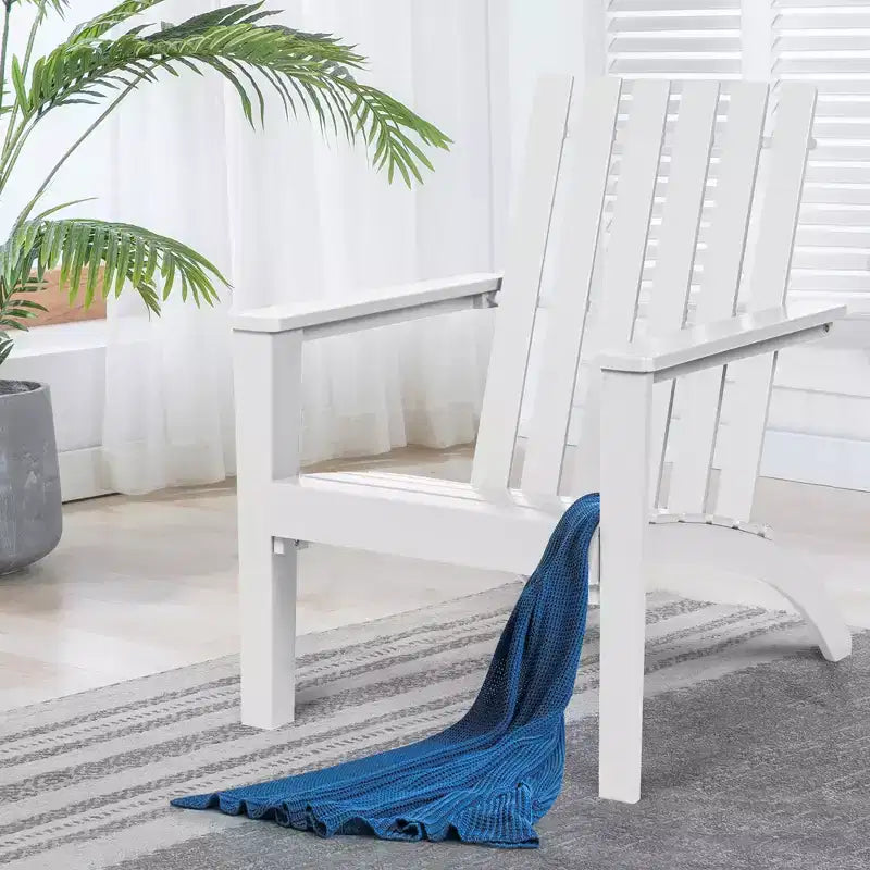 Sedia da Giardino Adirondack Costway in Legno di Acacia, con Braccioli, per Esterni Bianco\Nero\Grigio