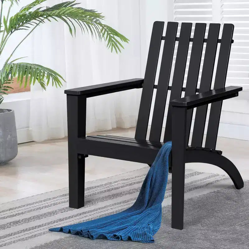 Sedia da Giardino Adirondack Costway in Legno di Acacia, con Braccioli, per Esterni Bianco\Nero\Grigio